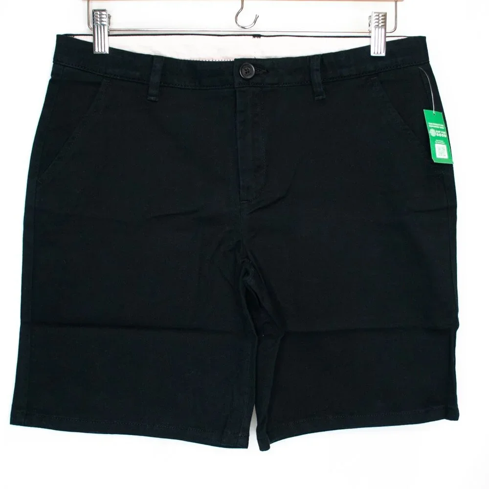 NEW Gap Kids Chino Shorts Girls 16 Plus Black Solid School Uniform Casual T06